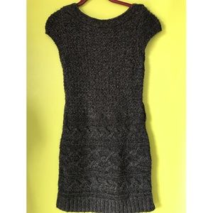 J.J. Always Cap Sleeve  Cable Knit Gray Dress Sz M